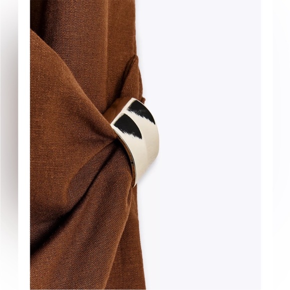 Zara Brown Backless Halter Dress - Picture 11 of 13